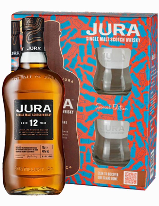 Джура 12 лет в подарочной упаковке с двумя стаканами