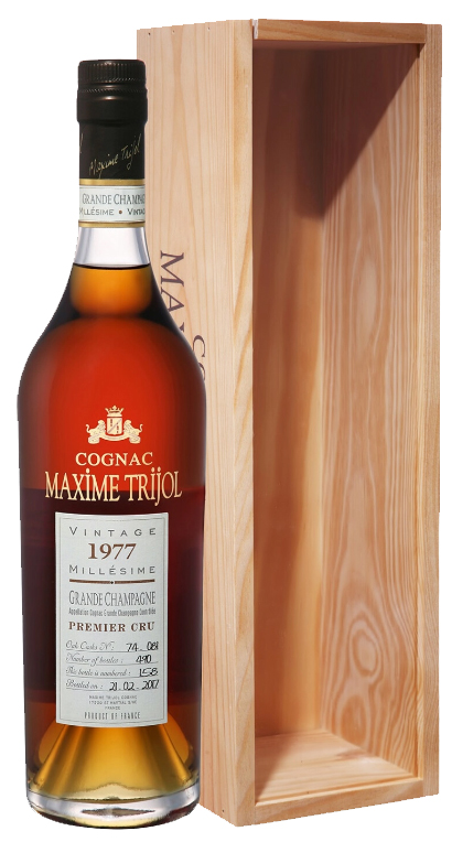 Максим Трижоль Гранд Шампань Премье Крю,1977 в деревянной коробке