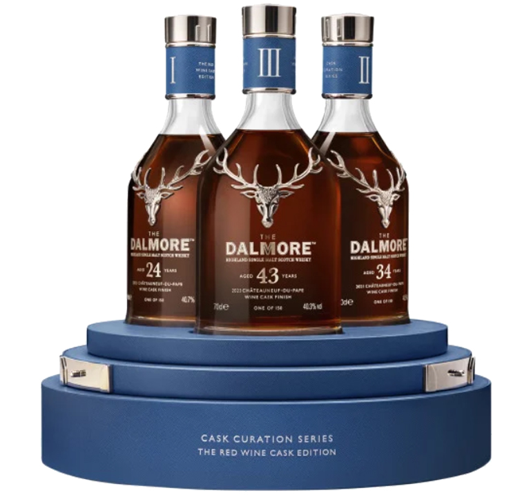 Далмор Каск Курэшион Сириес: набор из 24, 34 и 43-летнего виски в футляре